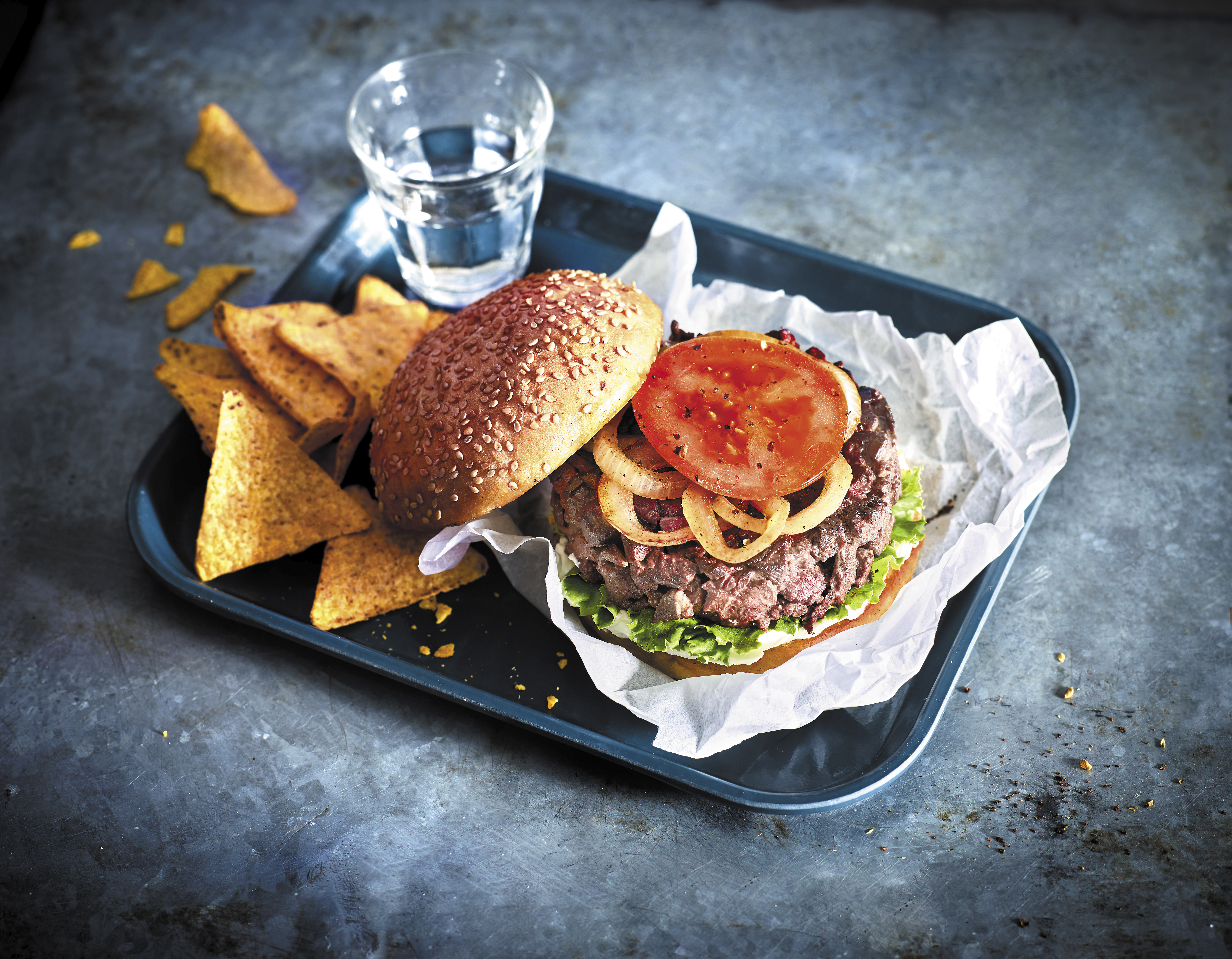 Burger de cœur de bœuf  aux notes libanaises