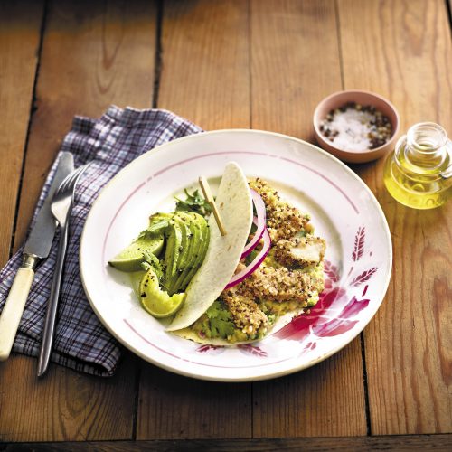 Panse de bœuf à la mexicaine panée au quinoa grillé