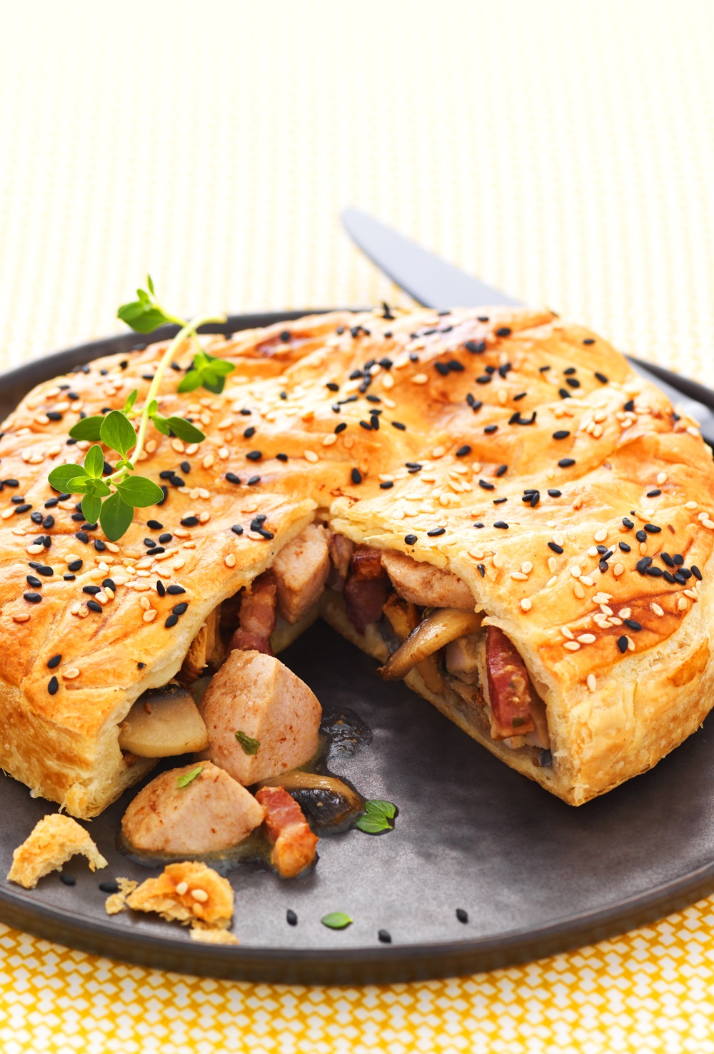 Tourte feuilletée de rognons blancs aux champignons