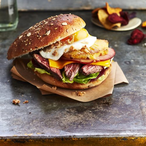 Burger de hampe de bœuf à l’australienne