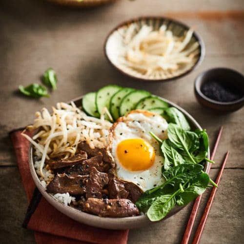 Bibimbap de cœur de veau