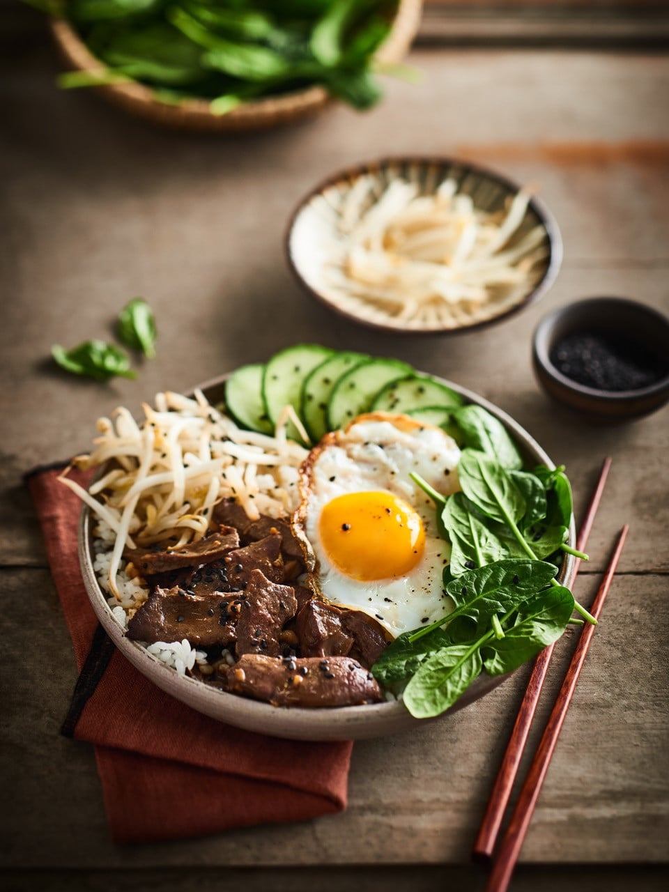 Bibimbap de cœur de veau